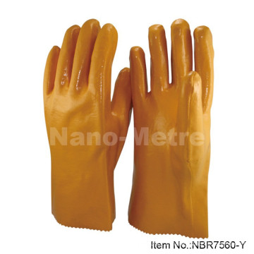 NMSAFETY gants trempés en nitrile jaune / nitrile enduit intégral enduit gant / gants en nitrile à manchette